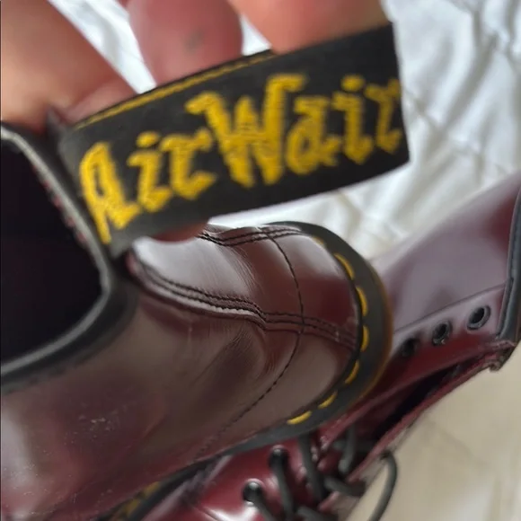Dr. Martens Burgundy Combat Boots - Picture 2 of 6